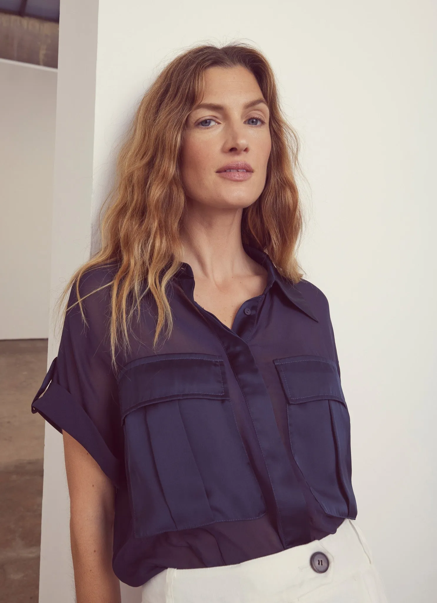 Navy Short Sleeve Shirt sold by Mint Velvet product image thumbnail 4