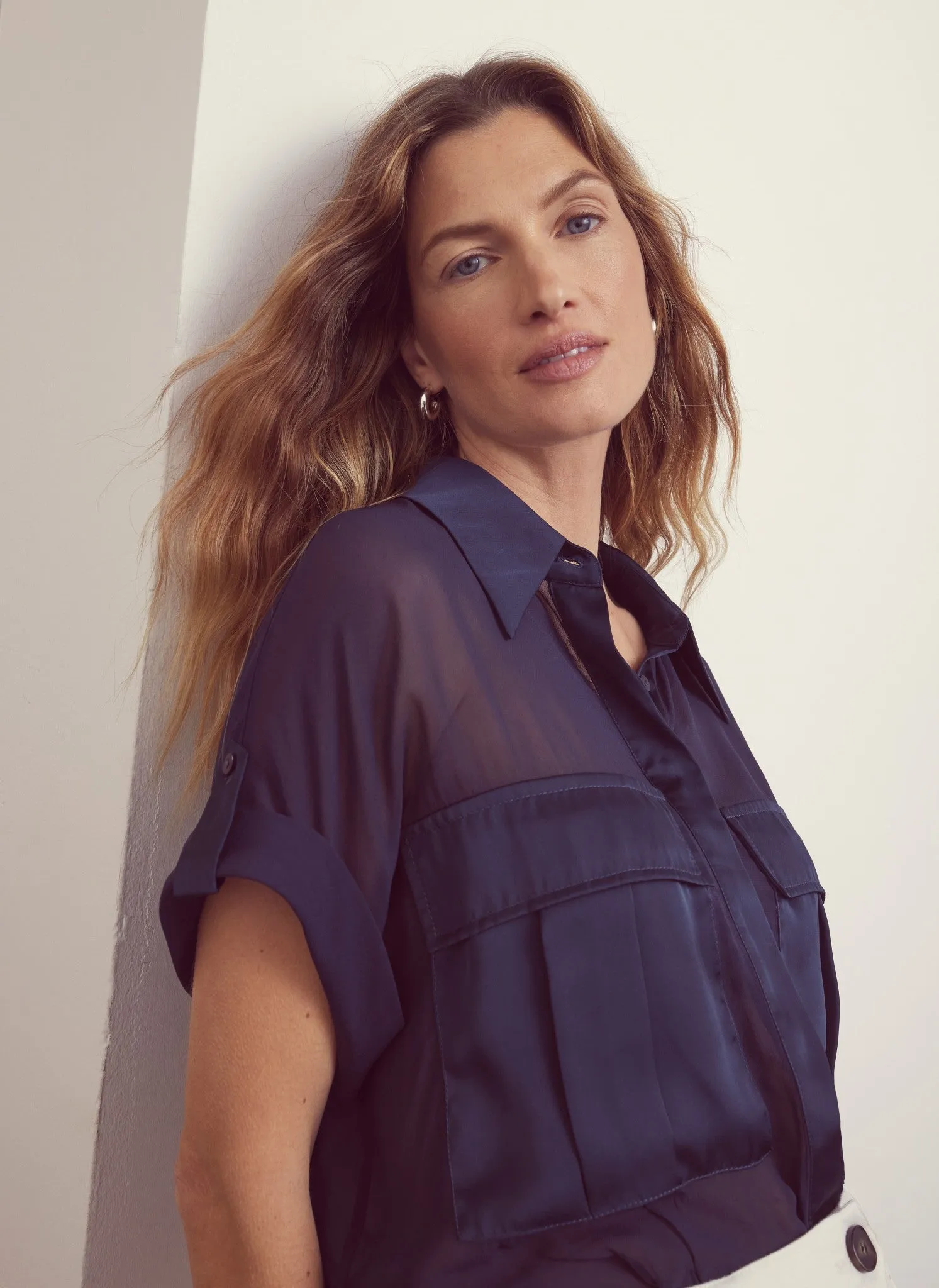 Navy Short Sleeve Shirt sold by Mint Velvet product image thumbnail 2