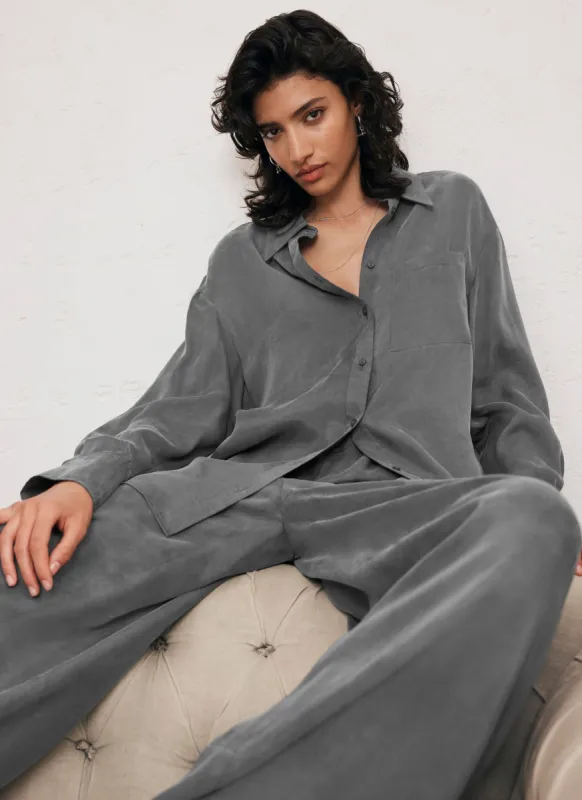 Grey Oversized Long Sleeved Shirt sold by Mint Velvet