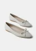 Cream Leather Bow Ballet Flats sold by Mint Velvet