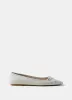 Cream Leather Bow Ballet Flats sold by Mint Velvet