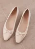 Cream Leather Bow Ballet Flats sold by Mint Velvet