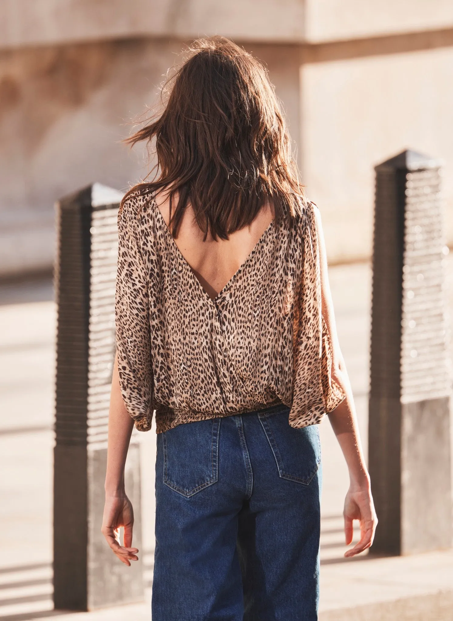 Leopard Print Split Sleeve Top sold by Mint Velvet product image thumbnail 3