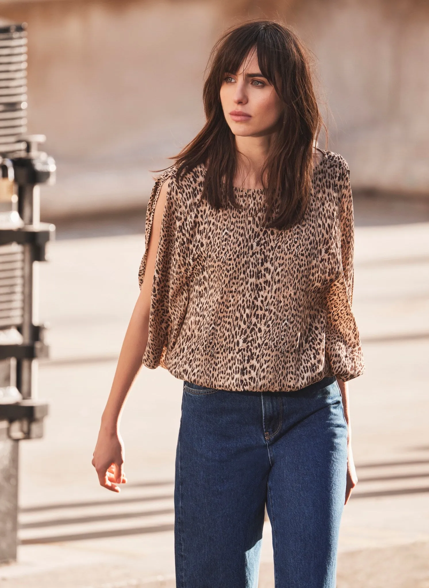 Leopard Print Split Sleeve Top sold by Mint Velvet product image thumbnail 4