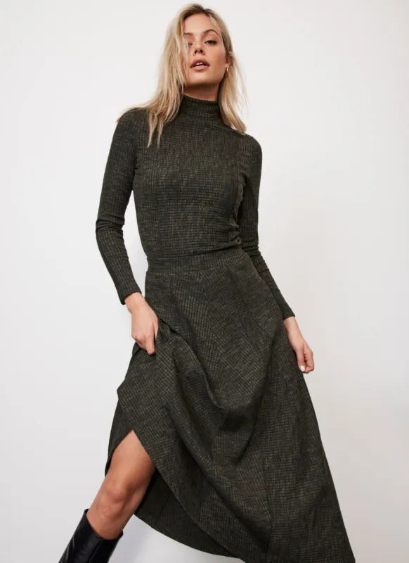 Khaki Panelled Maxi Skirt sold by Mint Velvet