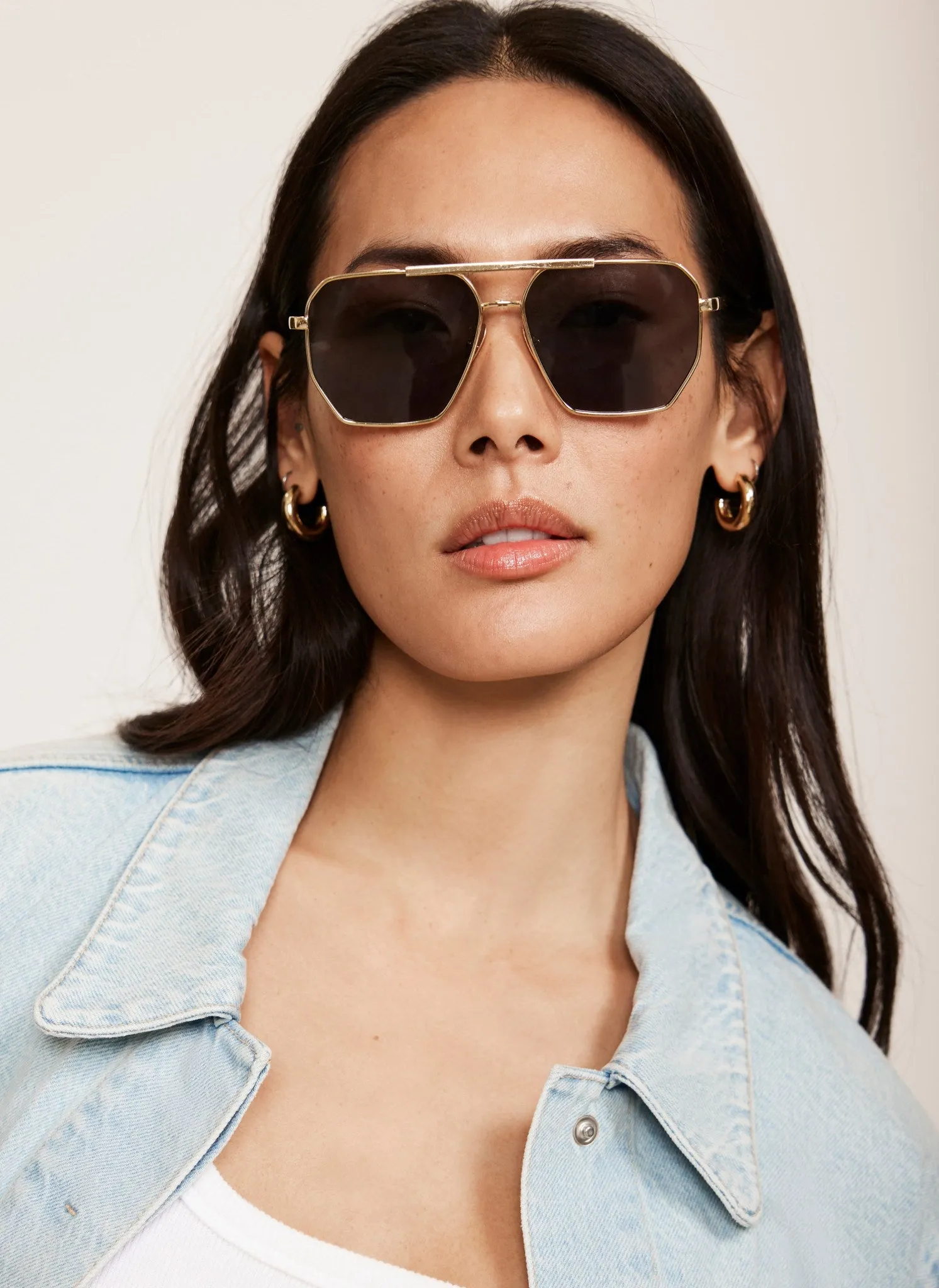 Gold Tone Aviator Sunglasses sold by Mint Velvet product image thumbnail 2