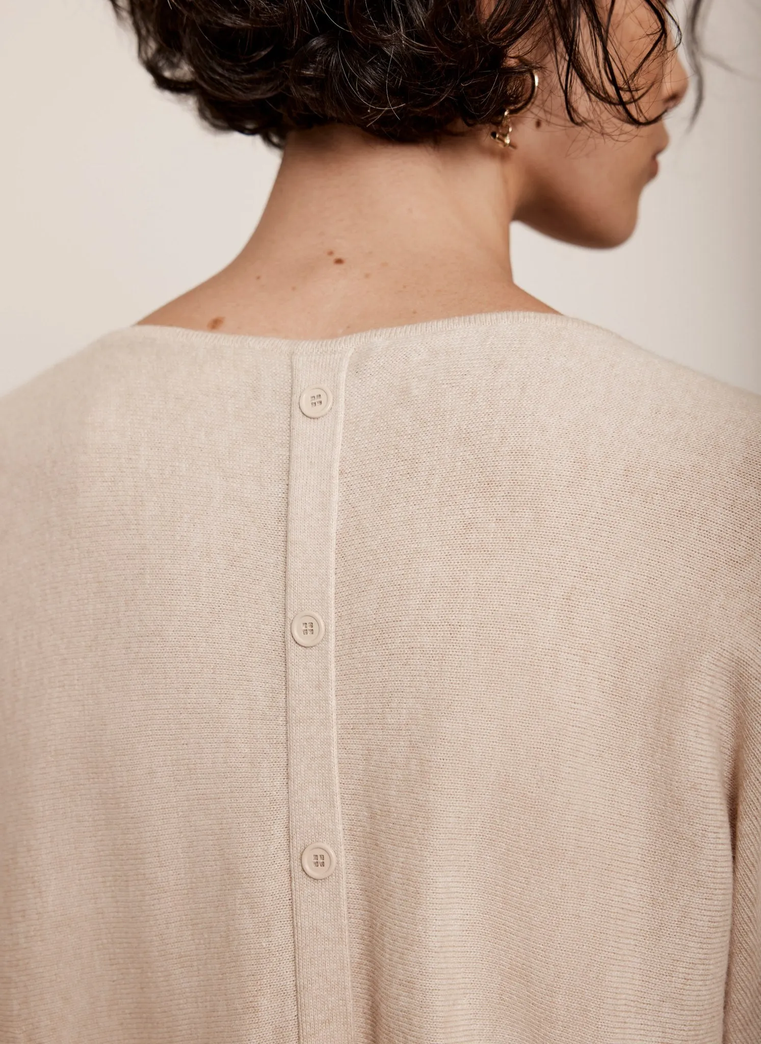 Neutral Cotton Blend Cowl Neck Jumper sold by Mint Velvet product image thumbnail 3