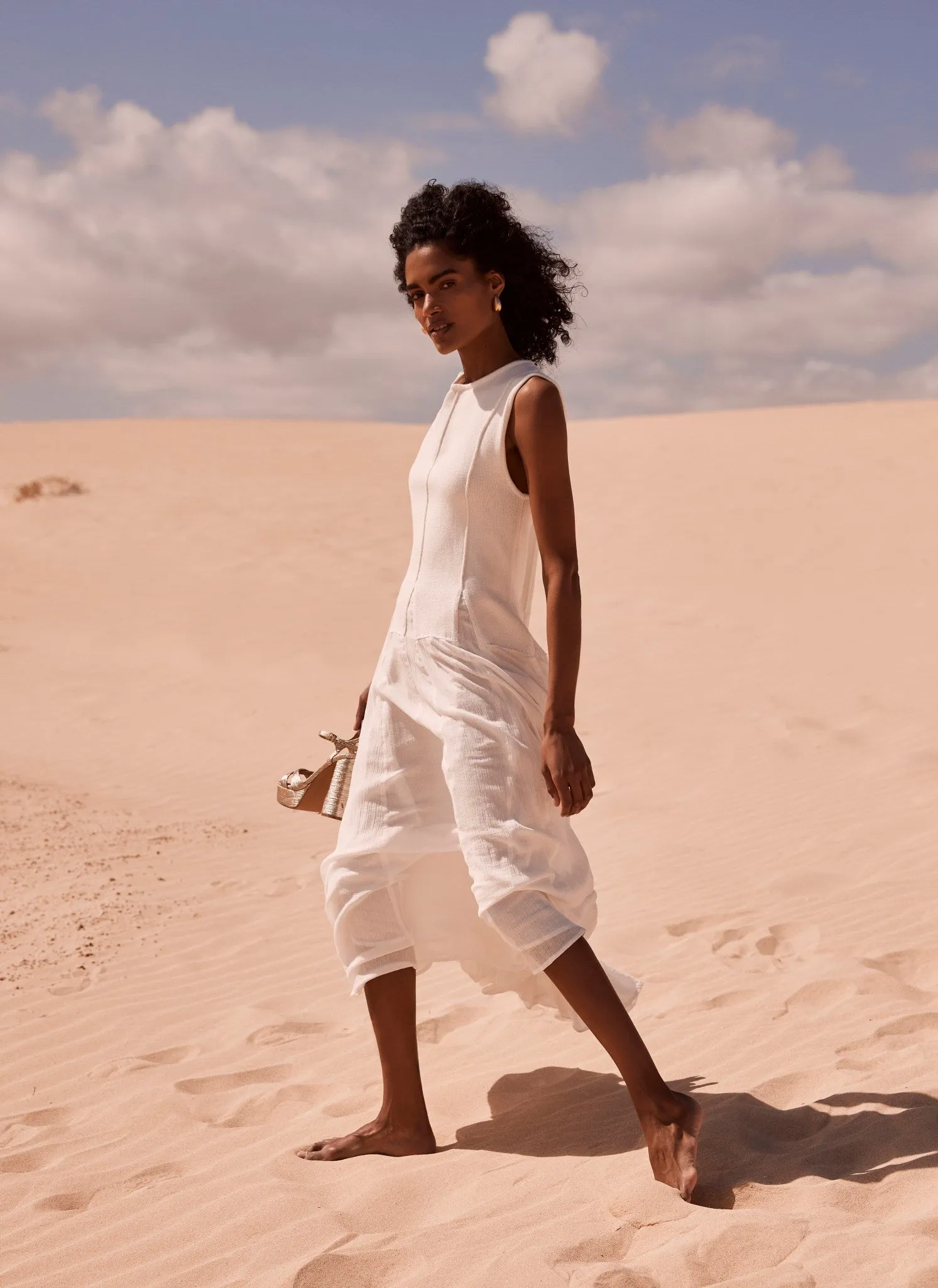 Cream Cotton Maxi Dress sold by Mint Velvet product image thumbnail 4