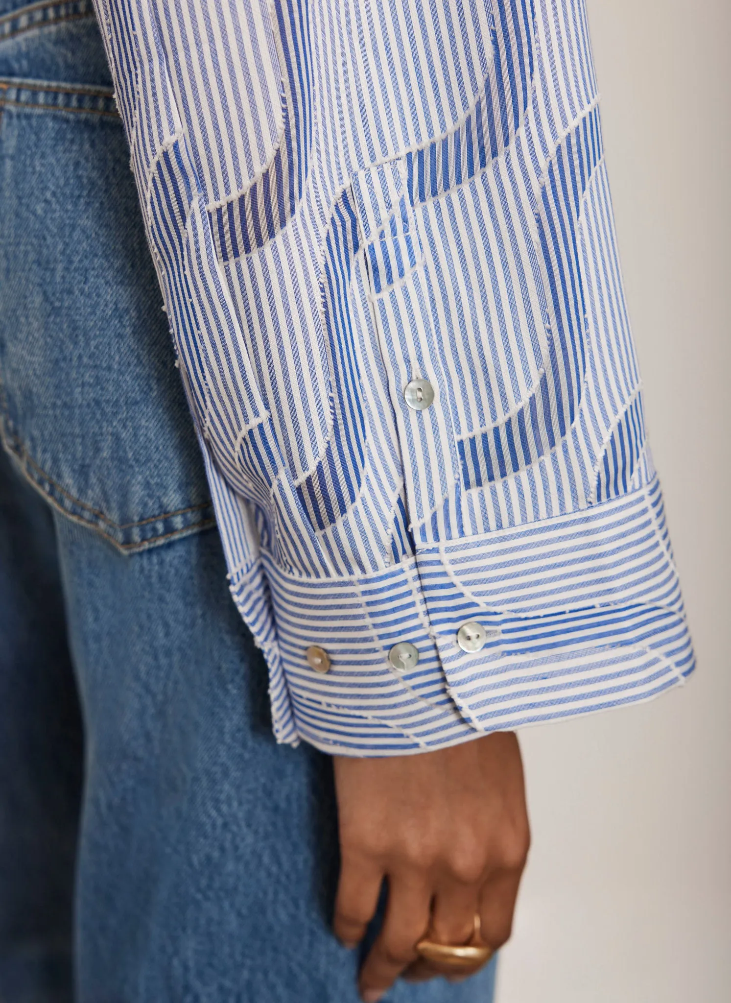 Blue Stripe Jacquard Shirt sold by Mint Velvet product image thumbnail 3