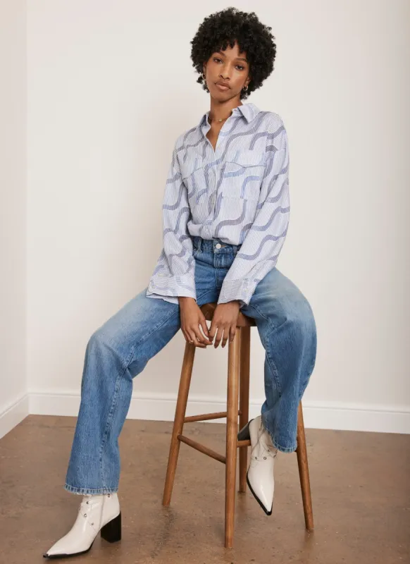 Blue Stripe Jacquard Shirt sold by Mint Velvet