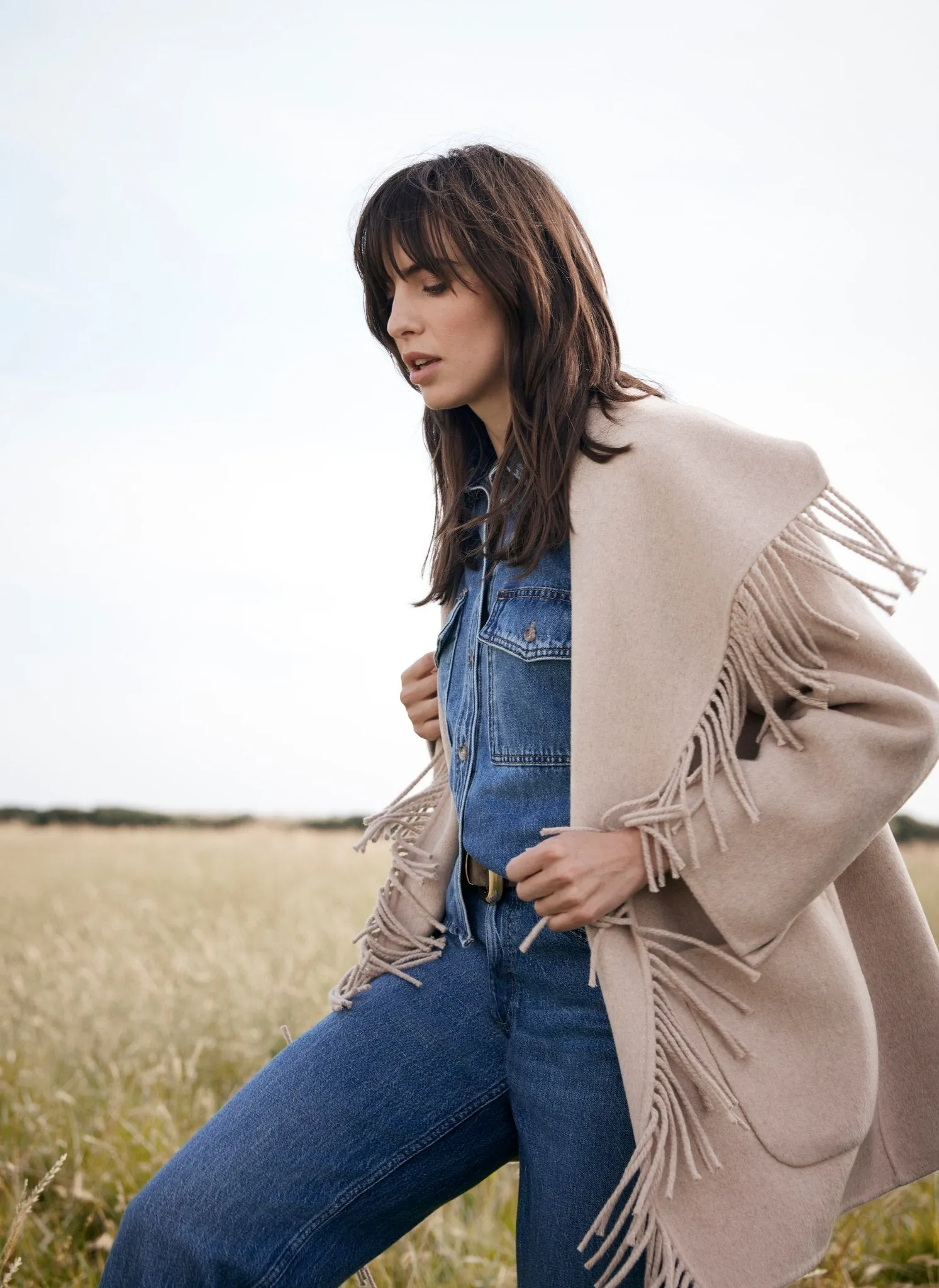 Beige Double Faced Tassel Coat sold by Mint Velvet product image thumbnail 3