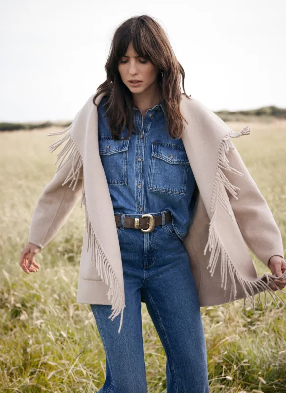 Beige Double Faced Tassel Coat sold by Mint Velvet