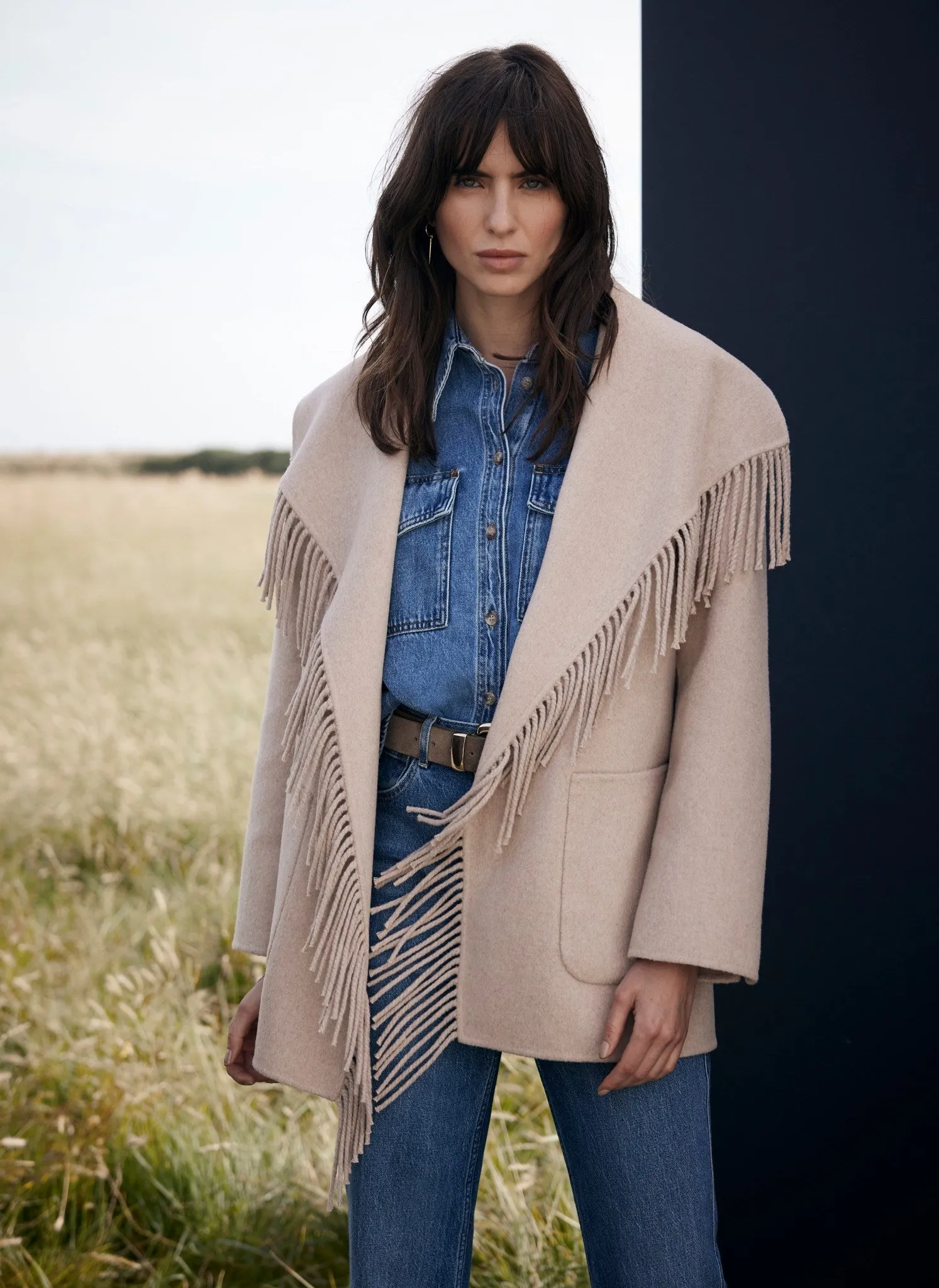 Beige Double Faced Tassel Coat sold by Mint Velvet product image thumbnail 4