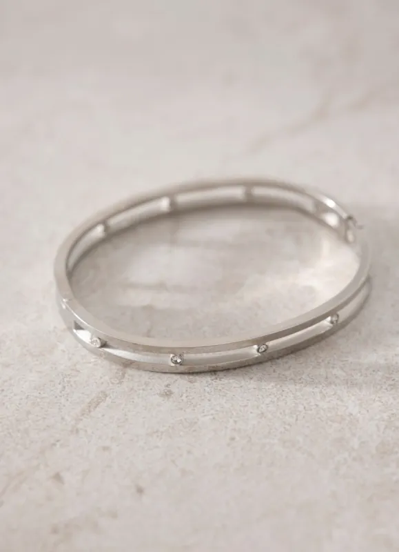 Silver Plated Stone Bangle sold by Mint Velvet
