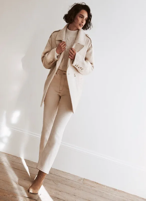 Beige Double Breasted Coat sold by Mint Velvet