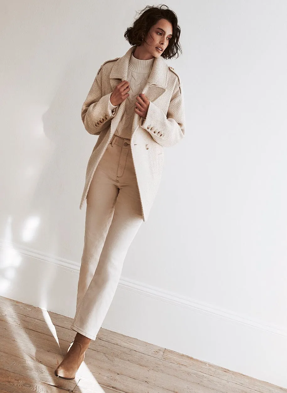 Beige Double Breasted Coat sold by Mint Velvet