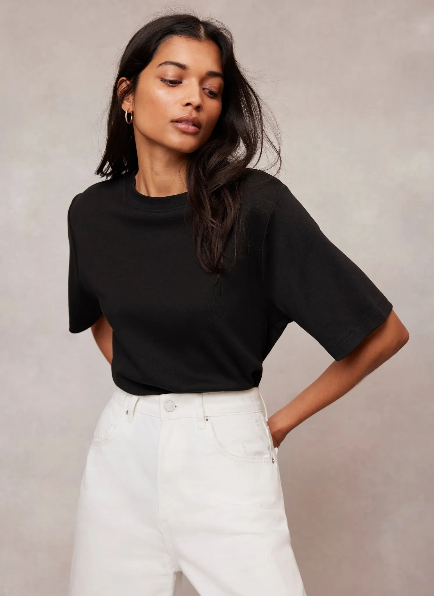 Black Ultimate Cotton T-Shirt sold by Mint Velvet product image thumbnail 2