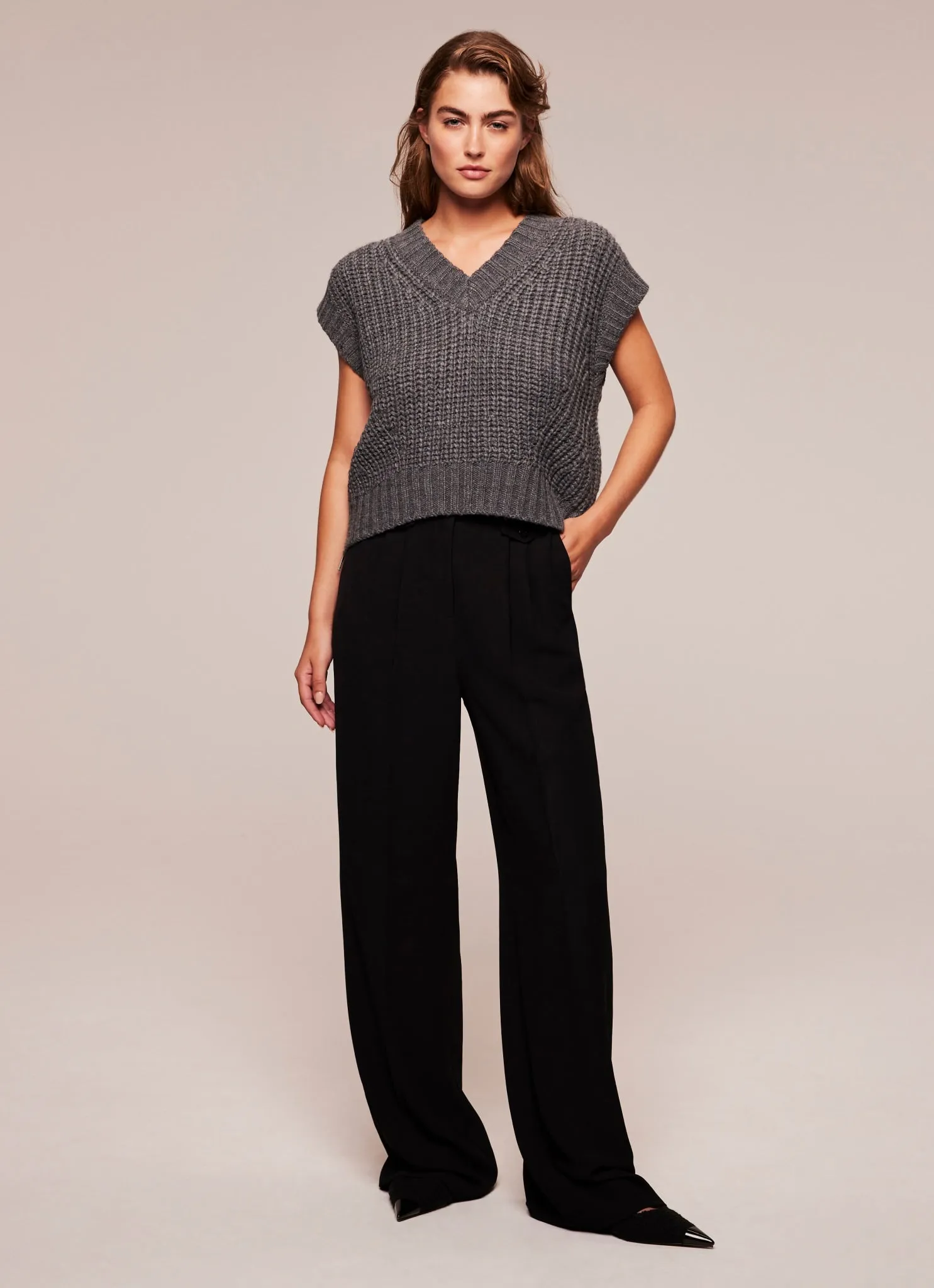 Black Pocket Wide Trousers sold by Mint Velvet product image thumbnail 3