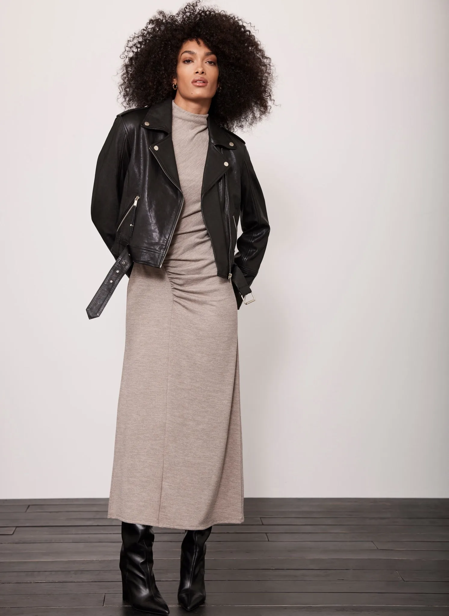 Black Leather Biker Jacket sold by Mint Velvet product image thumbnail 4