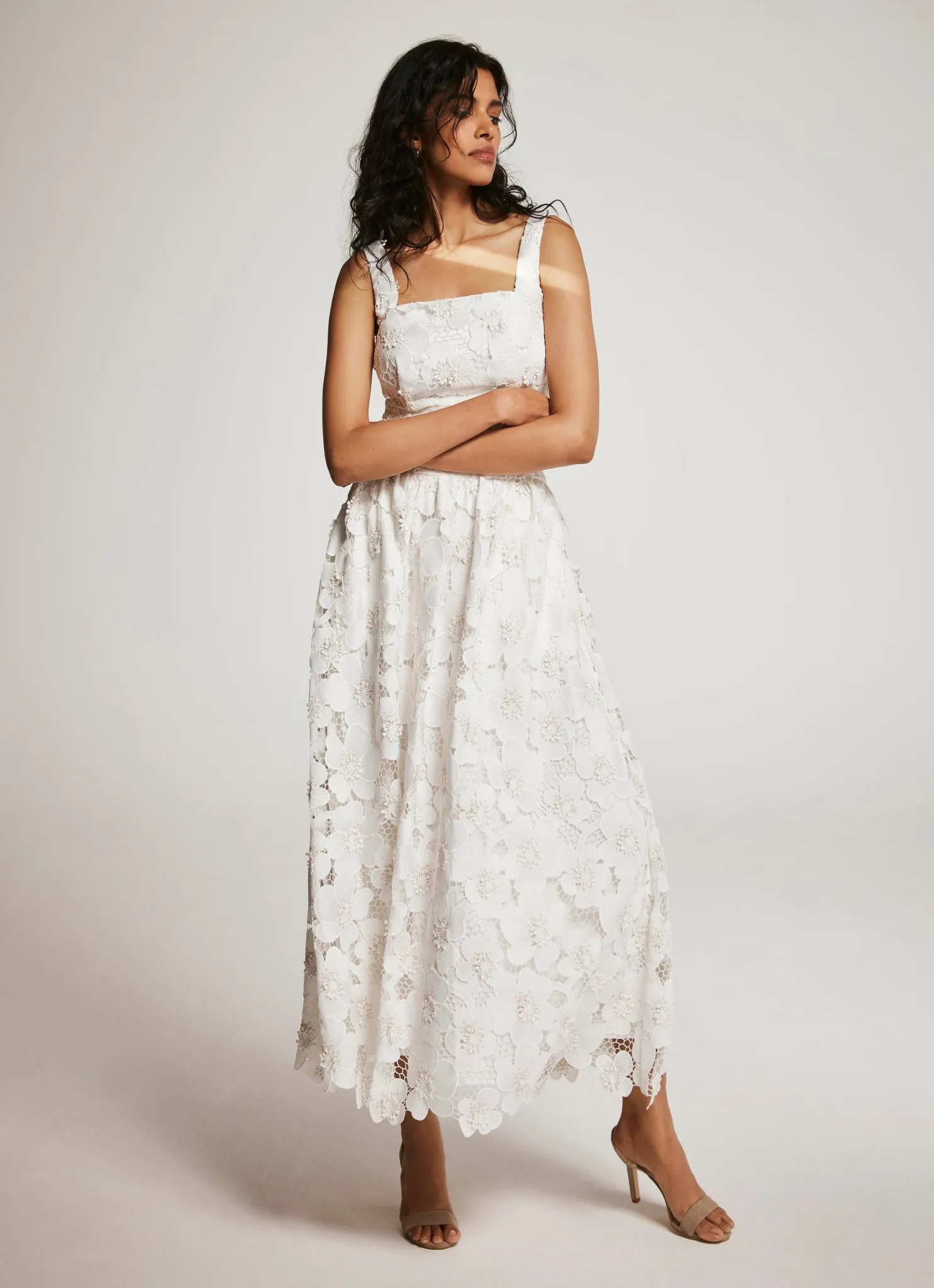 White Floral Applique Maxi Skirt sold by Mint Velvet product image thumbnail 5