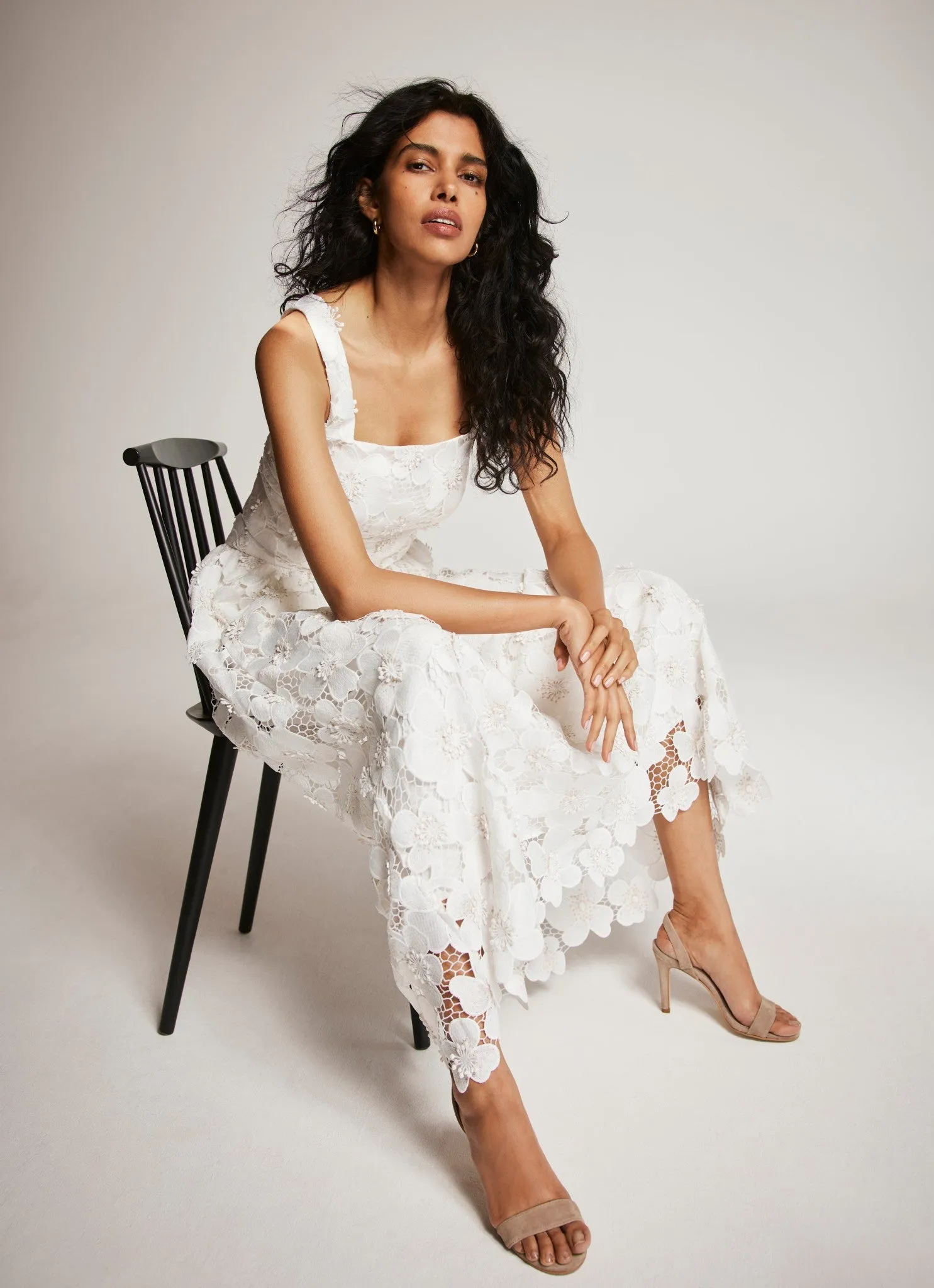 White Floral Applique Maxi Skirt sold by Mint Velvet product image thumbnail 3