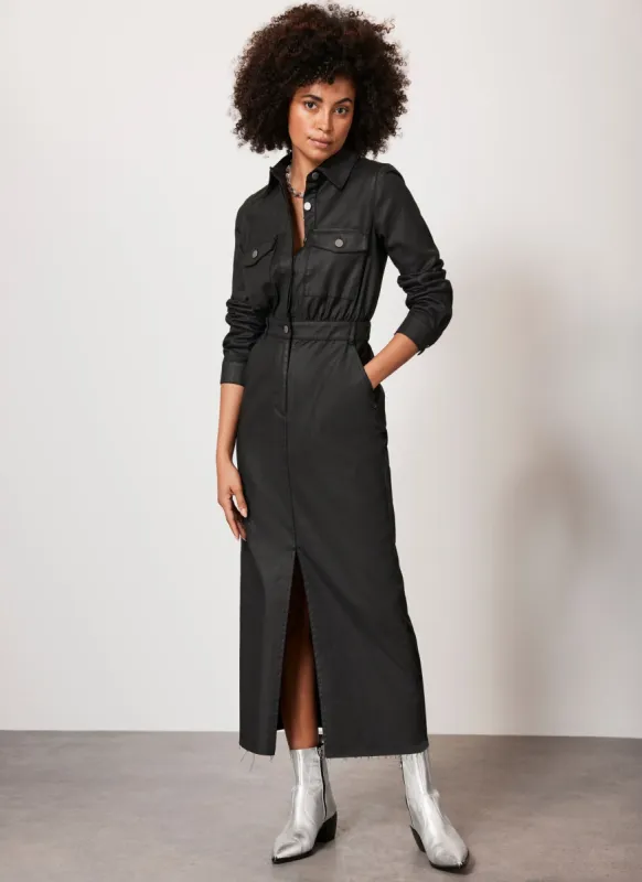 Black Coated Midi Dress sold by Mint Velvet