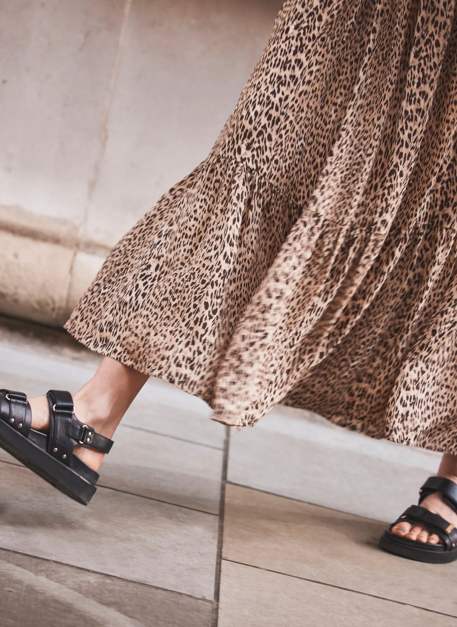 Leopard Print Ruffle Maxi Skirt sold by Mint Velvet product image thumbnail 3