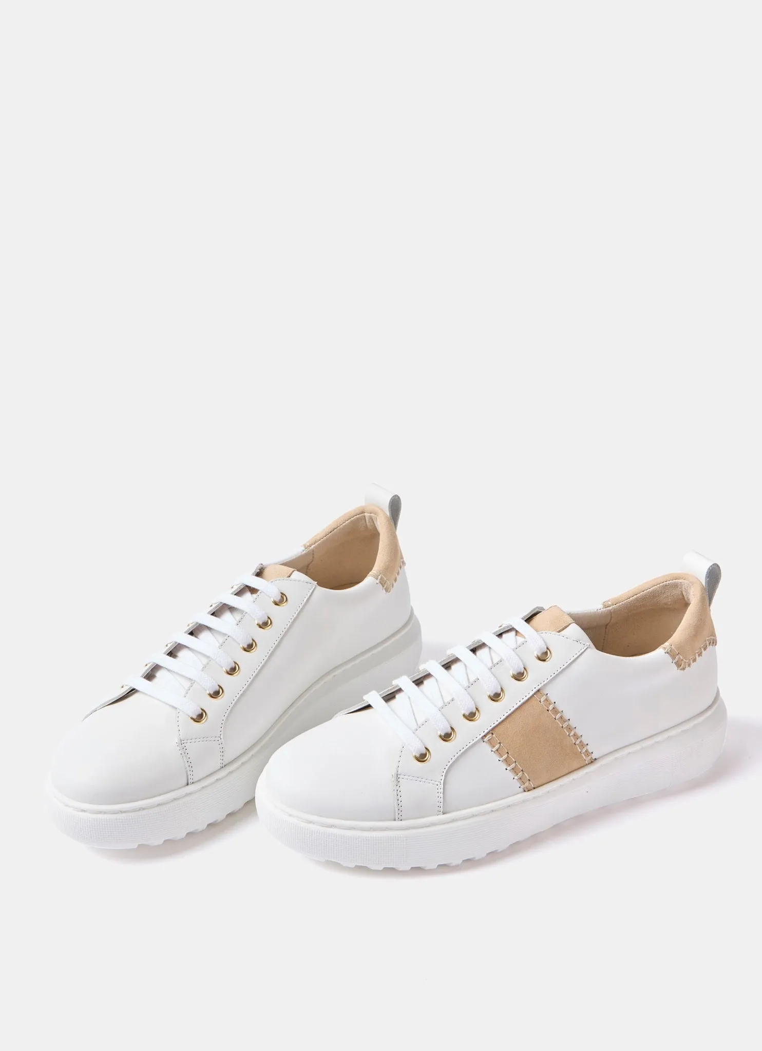 White Stitched Leather Trainers sold by Mint Velvet product image thumbnail 3