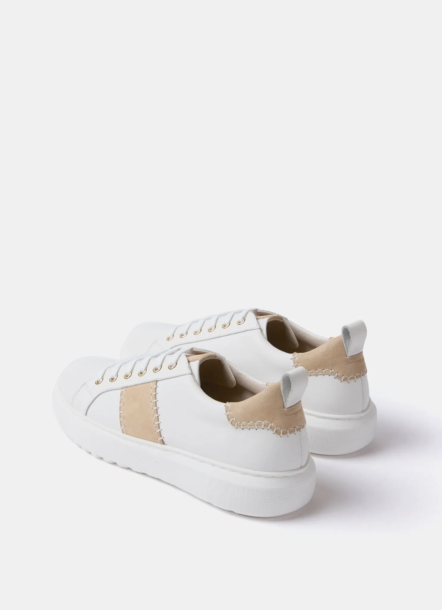White Stitched Leather Trainers sold by Mint Velvet product image thumbnail 4