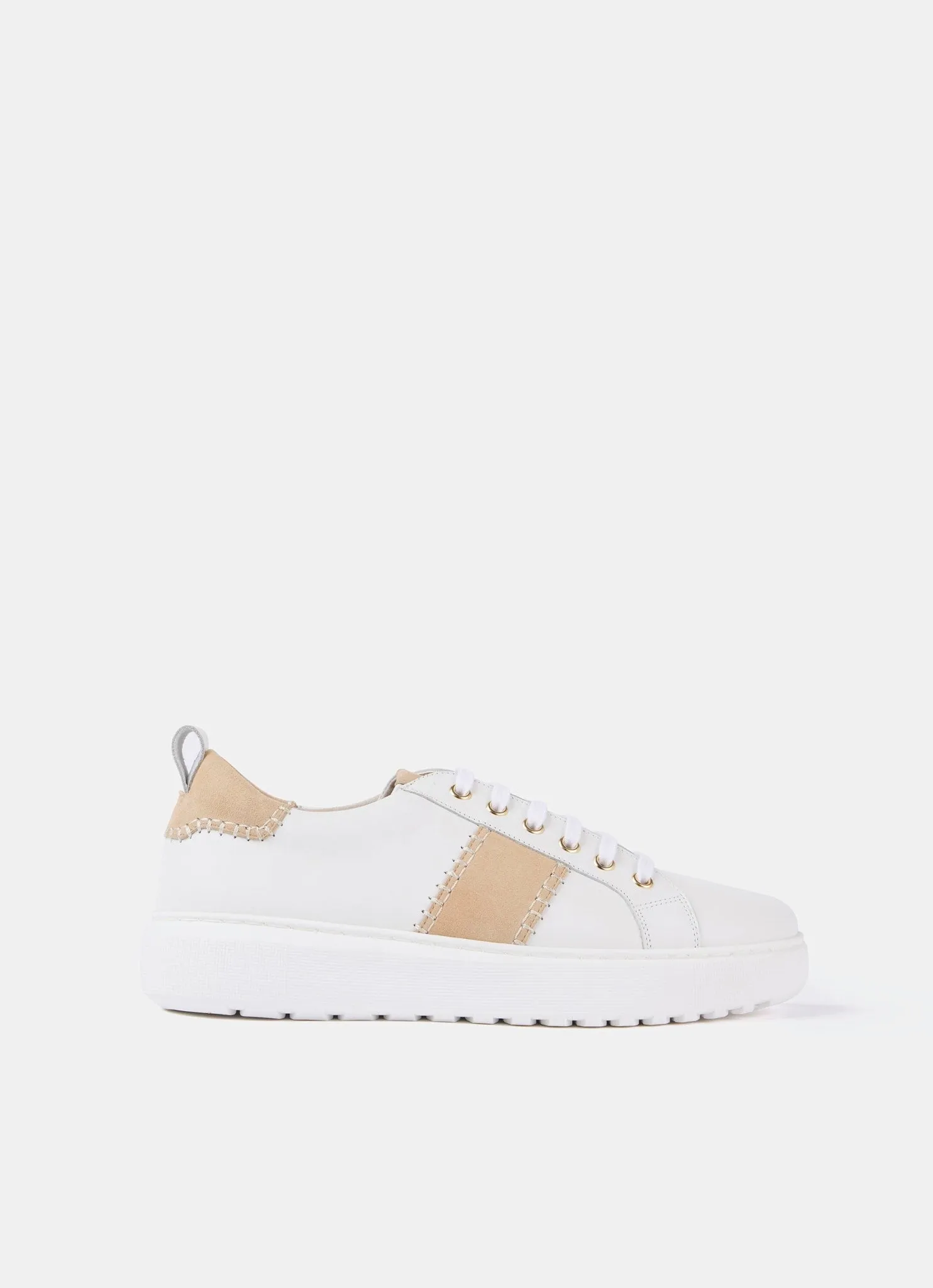 White Stitched Leather Trainers sold by Mint Velvet product image thumbnail 2
