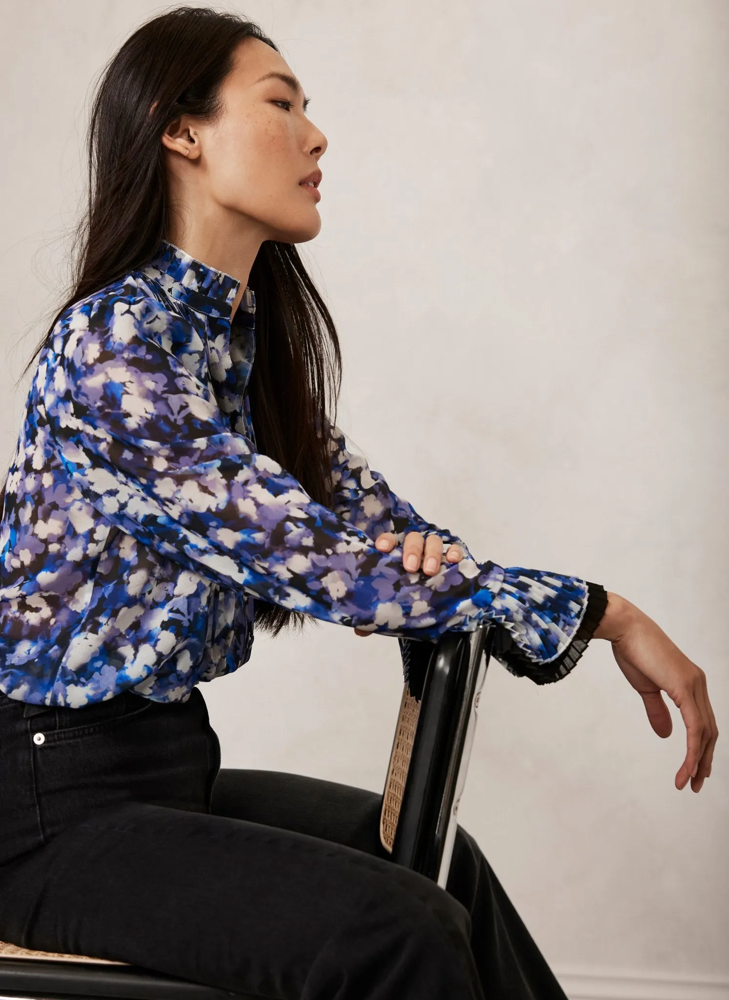 Blue Abstract Print Blouse sold by Mint Velvet product image thumbnail 5