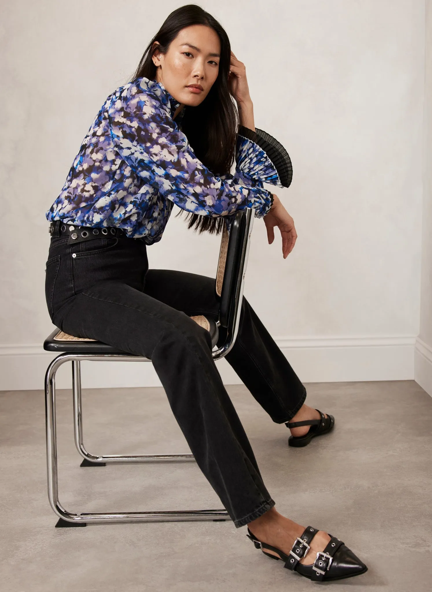 Blue Abstract Print Blouse sold by Mint Velvet product image thumbnail 4