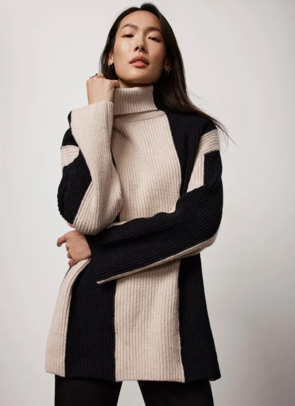 Beige Striped Longline Jumper sold by Mint Velvet