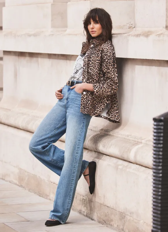 Leopard Print Denim Shacket sold by Mint Velvet