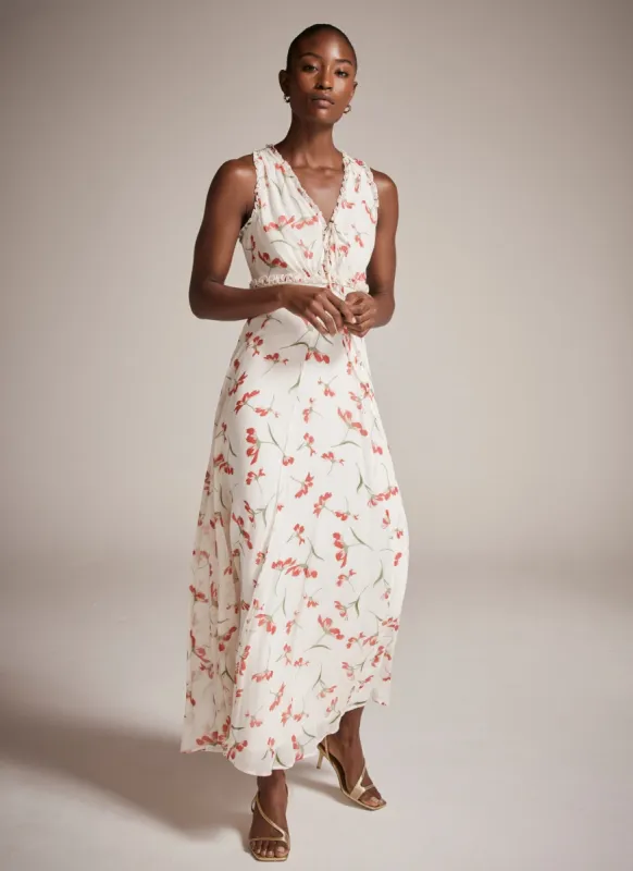 Cream Floral Print Maxi Dress sold by Mint Velvet
