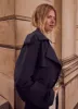Navy Cotton Relaxed Trench Coat sold by Mint Velvet