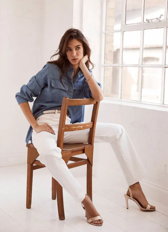 Cream Wide Leg Jeans sold by Mint Velvet