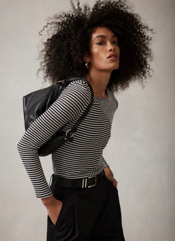 Black Striped Long Sleeve Top sold by Mint Velvet