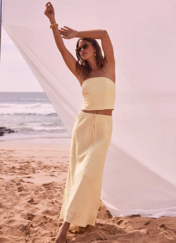 Yellow Linen Maxi Skirt sold by Mint Velvet