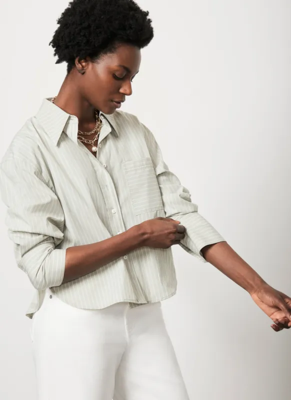 Green Striped Cotton Shirt sold by Mint Velvet