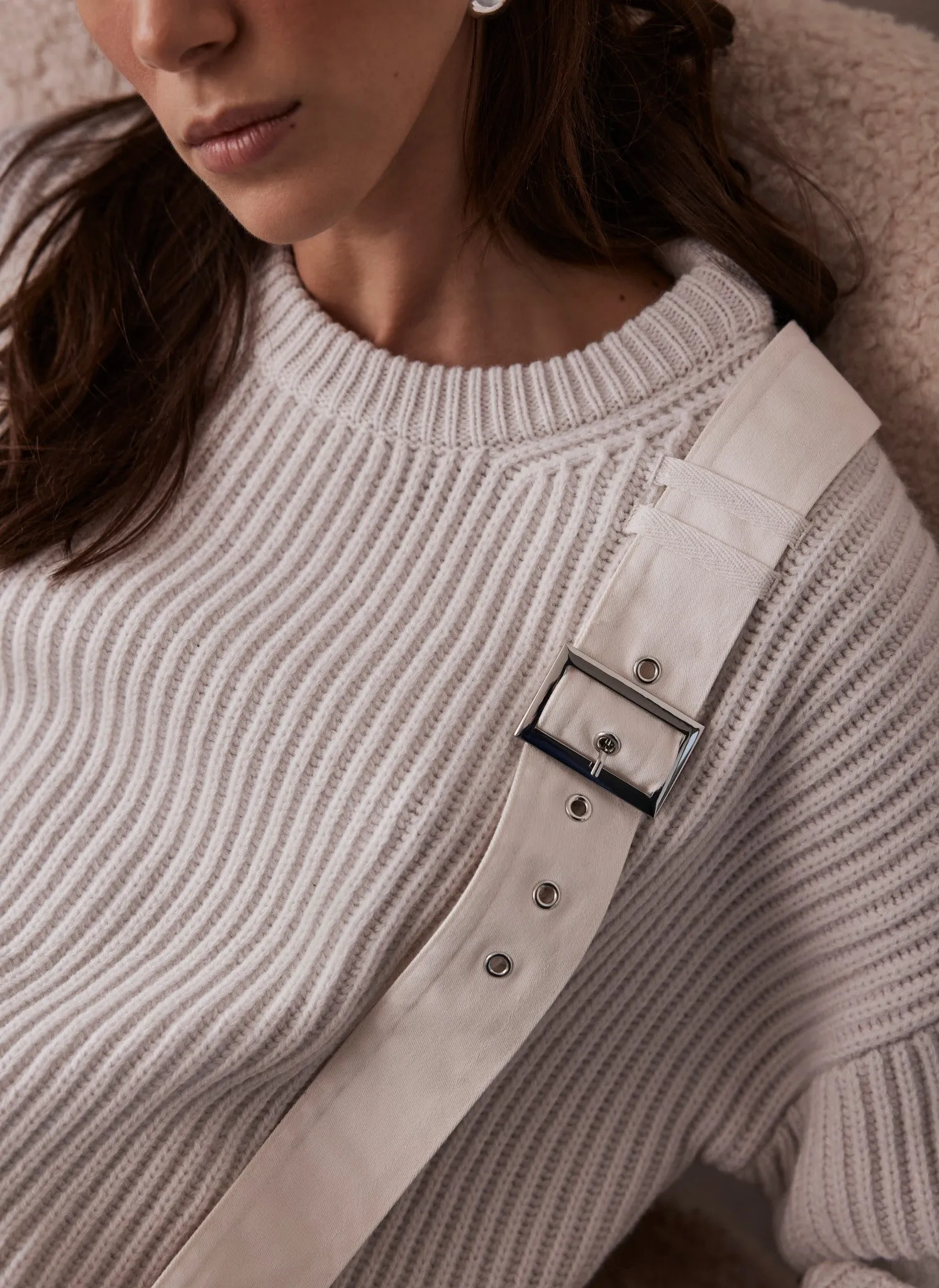 White Wool Blend Utility Jumper sold by Mint Velvet product image thumbnail 4