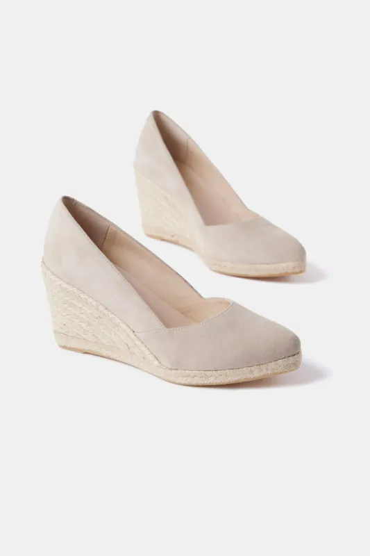 Neutral Suede Espadrille Wedges sold by Mint Velvet