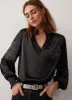 Grey Satin Embellished Blouse sold by Mint Velvet