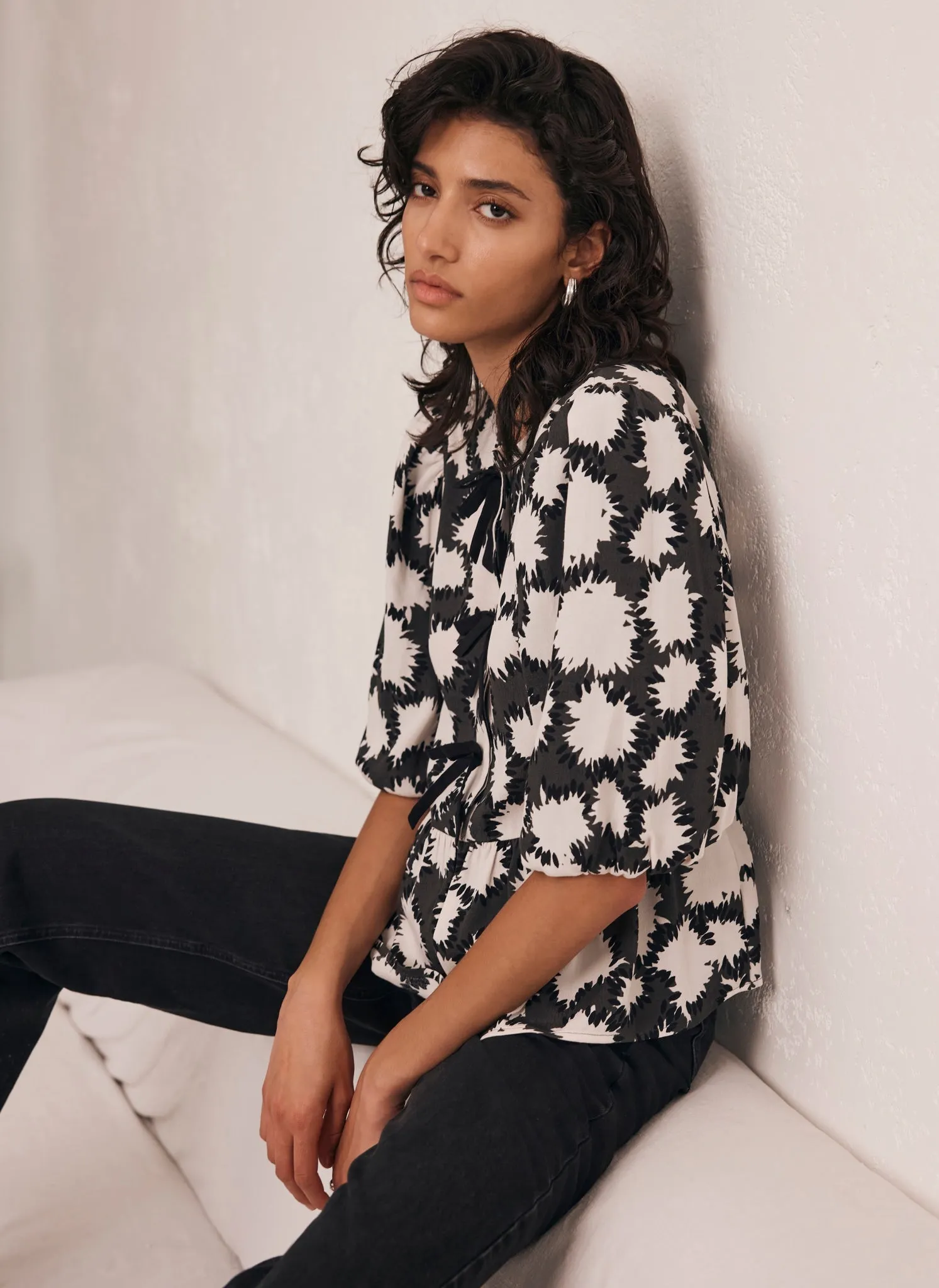 Grey Abstract Print Top sold by Mint Velvet product image thumbnail 4