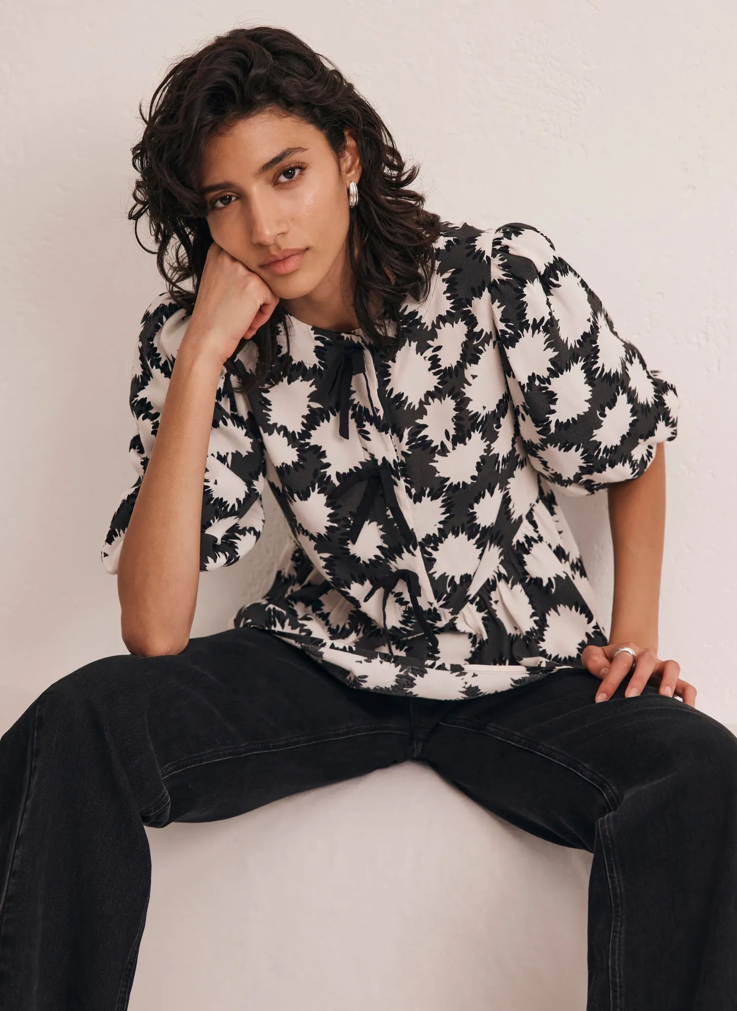 Grey Abstract Print Top sold by Mint Velvet product image thumbnail 2