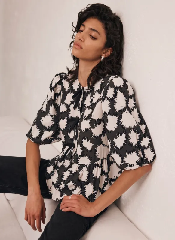 Grey Abstract Print Top sold by Mint Velvet