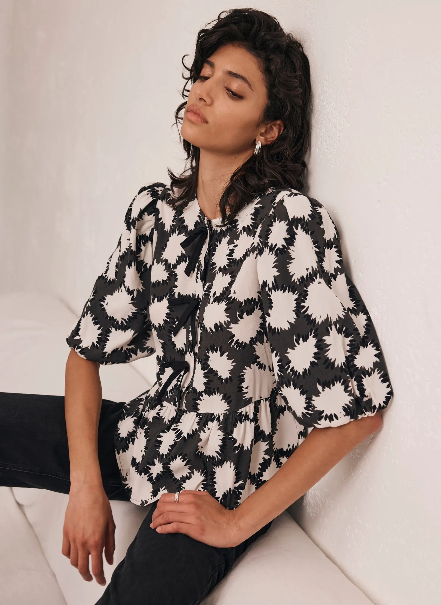 Grey Abstract Print Top sold by Mint Velvet