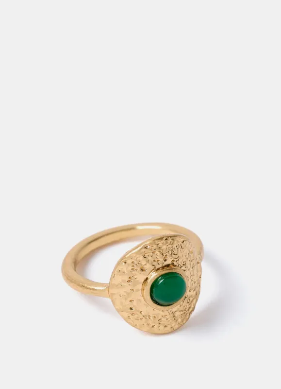Green Stone Disc Ring sold by Mint Velvet