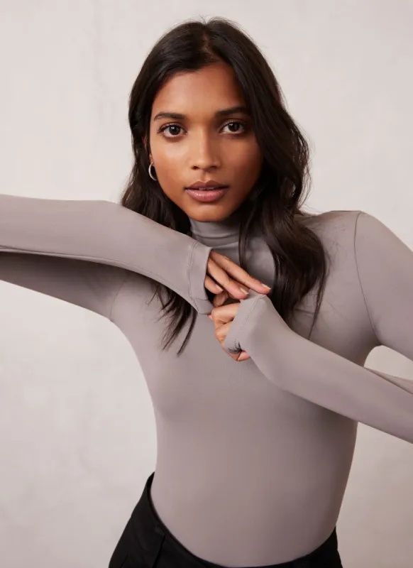 Taupe Layering High Neck Top sold by Mint Velvet