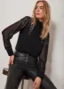 Black Embellished Chiffon Top sold by Mint Velvet